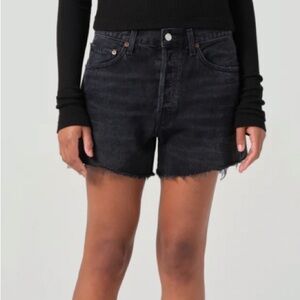 Agolde Black Parker Long Shorts